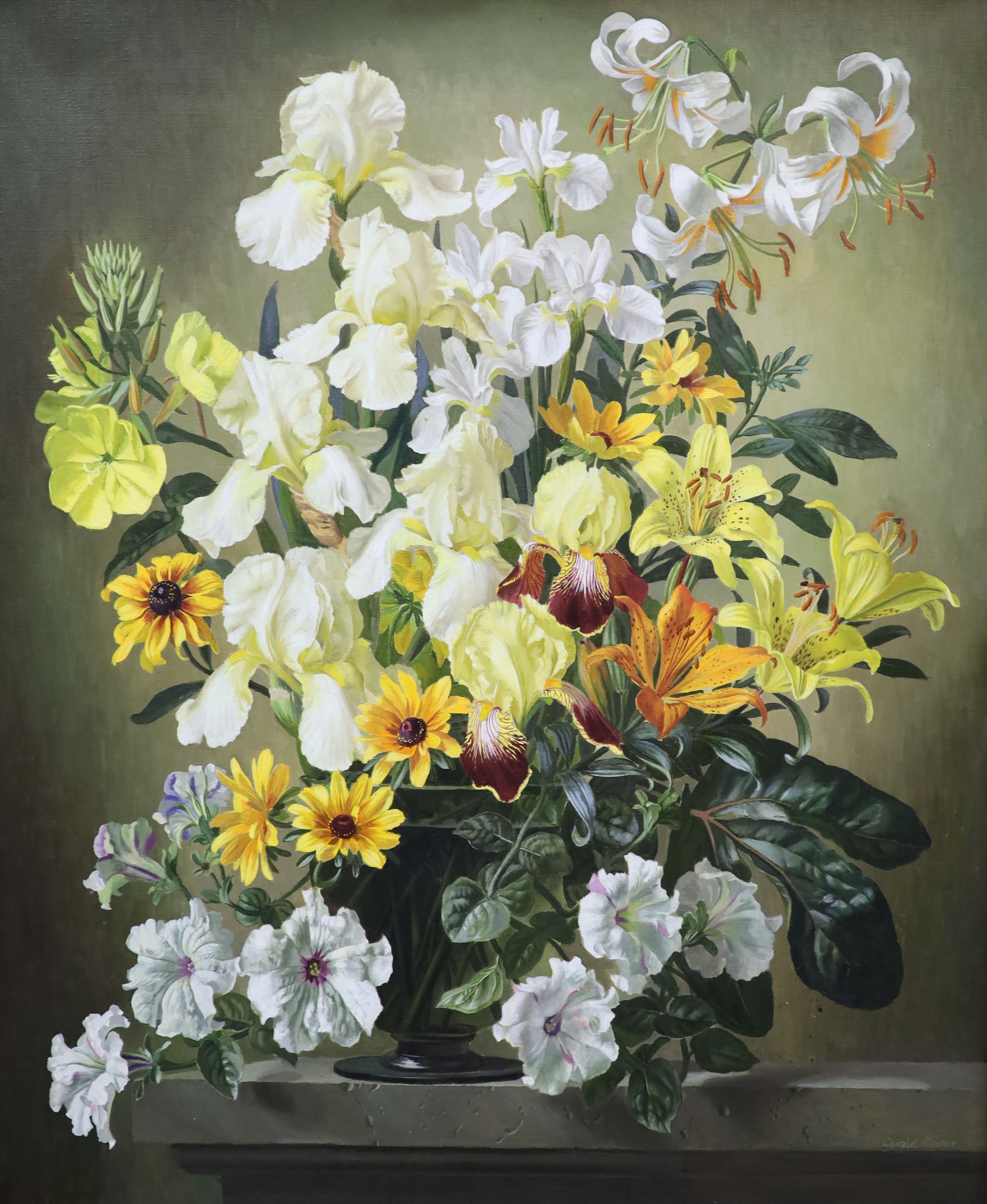 Gerald Cooper (1898-1975), Iris, Tiger Lily etc., oil on canvas, 75 x 62cm